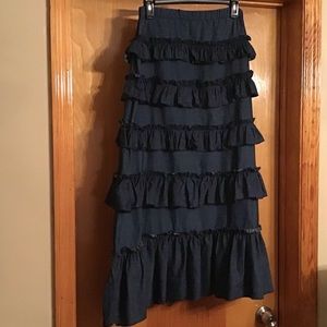 Women’s denim ruffled skirt!